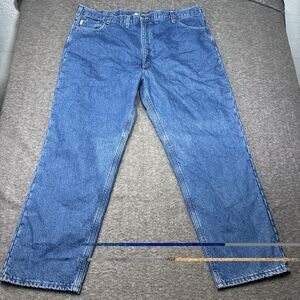 Vintage Carhartt Fleece Lined Pants Men 46x32 Denim Blue B155 DST Y2K Winter